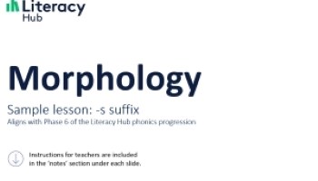 Morphology lesson slides: -s suffix for plural nouns  Image