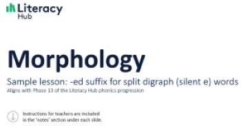 Morphology lesson slides: -ed suffix plus split digraph words  Image