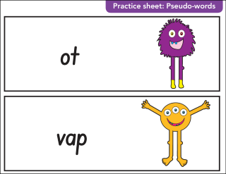Student practice sheet for the Phonics Check Image