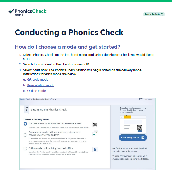 Year 1 Phonics Check user manual Image