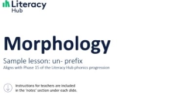 Morphology lesson slides: un- prefix  Image