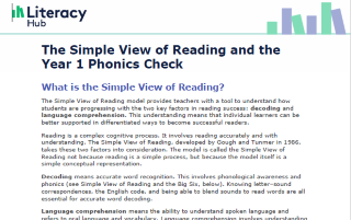 The Simple View of Reading and the Year 1 Phonics Check Image